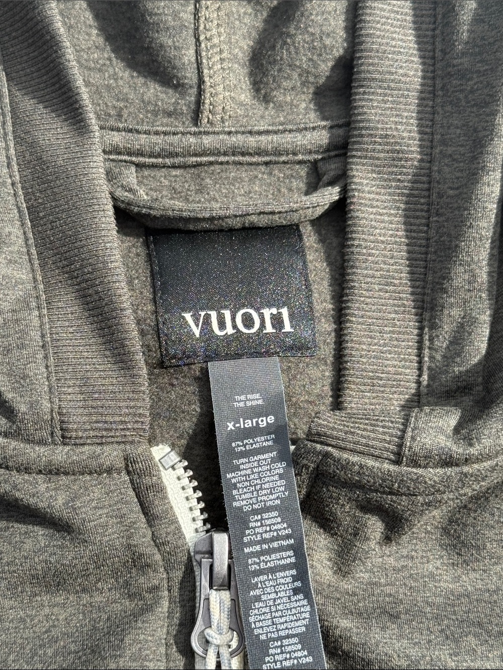VUORI Coronado Hoodie Oregano Green Heather Men's XL NWT - Picture 5 of 5